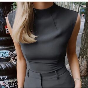 Commense Gray Sleeveless Top